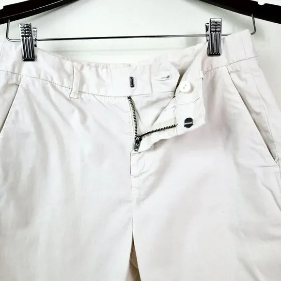 Nili Lotan Size 2 Granada Bermuda Shorts White Stretch Cotton Twill - Picture 4 of 9